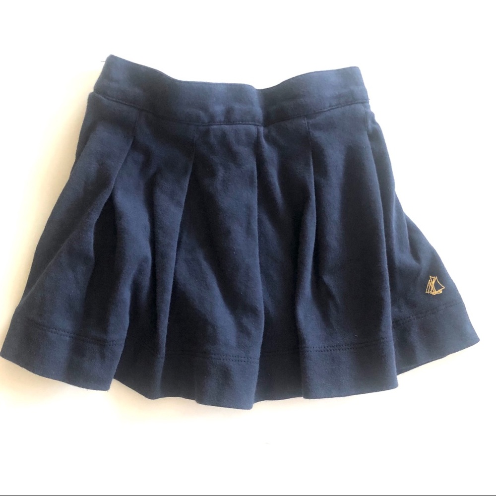 Petit Bateau Navy Blue Cotton Kick Pleated Skirt